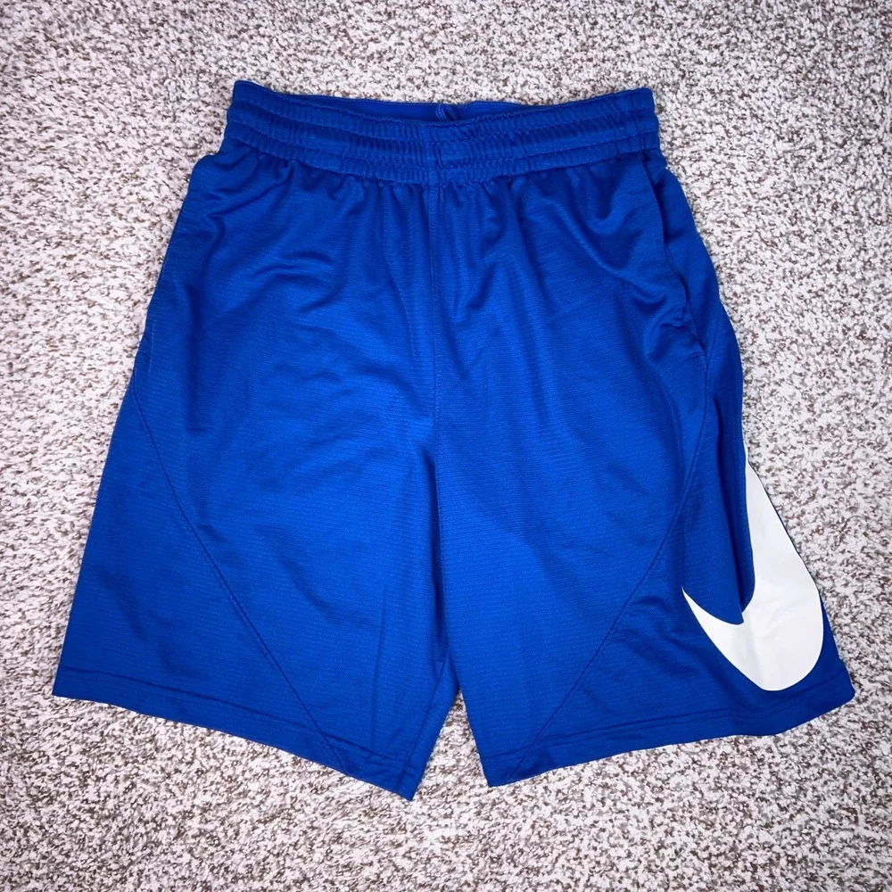 Nike Shorts Mens Medium Blue Gym Athletic Swoosh Logo Dri-FIT Basketball Sport